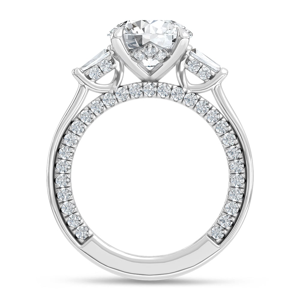 14K White Gold Lab Grown Diamond 3 7/8 Ct.Tw. Oval Shape Engagement Ring