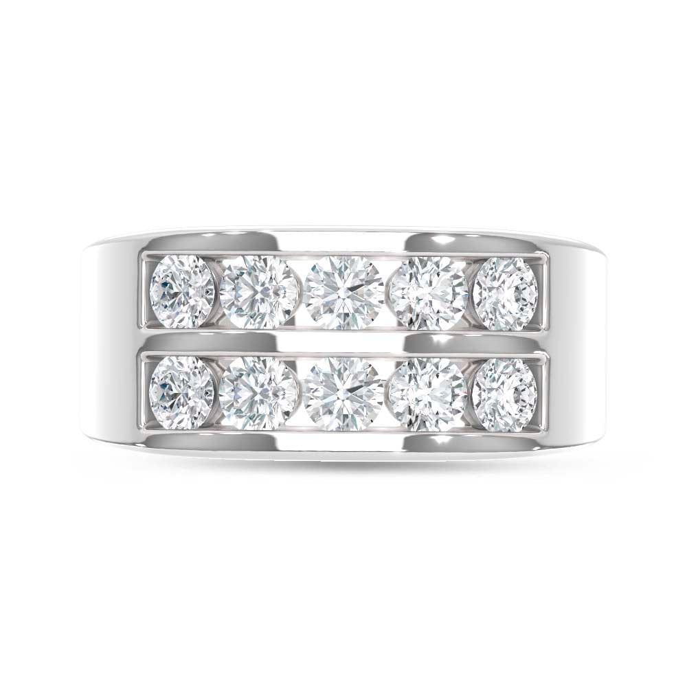 14K White Gold Lab Grown Diamond 2 Ct.Tw. Mens Band