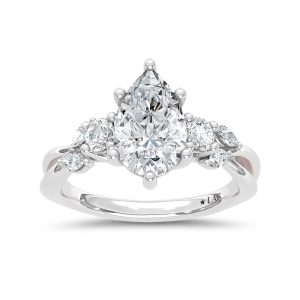 14K White Gold Lab Grown Diamond 2 1/3 Ct.Tw. Engagement Ring (IGI Certified Center 2ct)