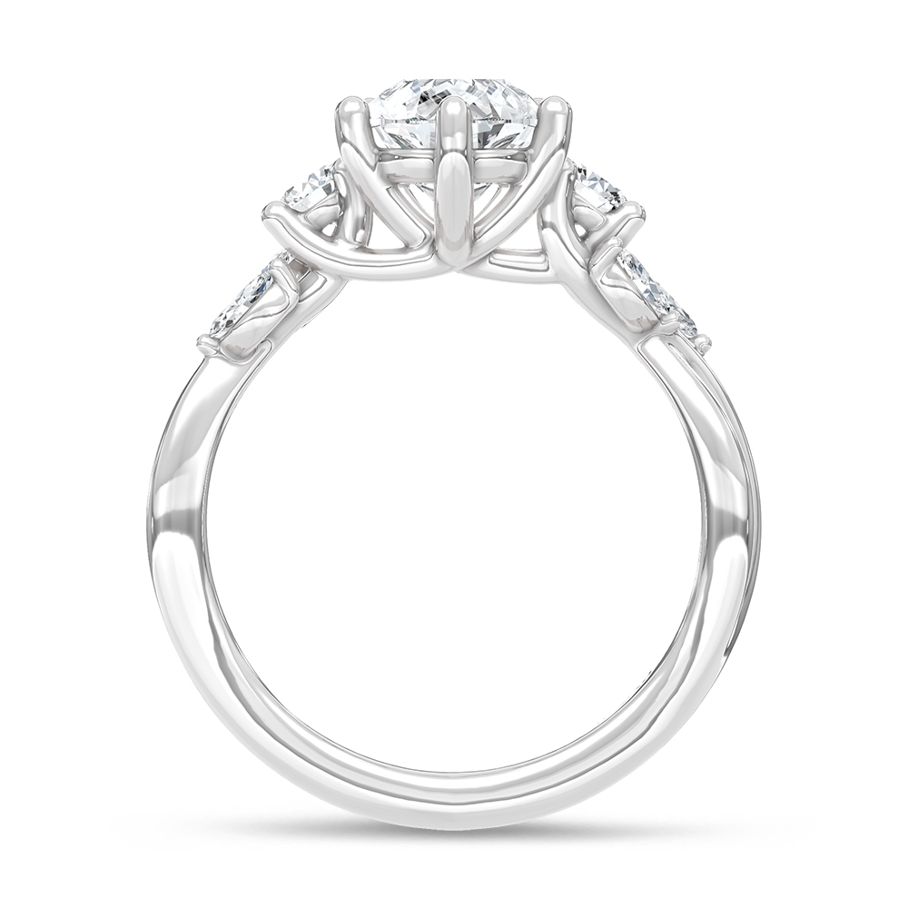 14K White Gold Lab Grown Diamond 2 1/3 Ct.Tw. Engagement Ring (IGI Certified Center 2ct)