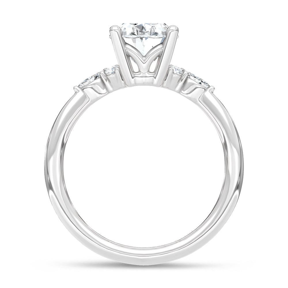 14K White Gold Lab Grown Diamond 2 1/8 Ct.Tw. Engagement Ring (IGI Certified Center 2ct)