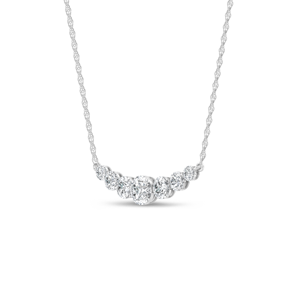 14K White Gold Lab Grown Diamond 2 Ct.Tw. Fashion Necklace