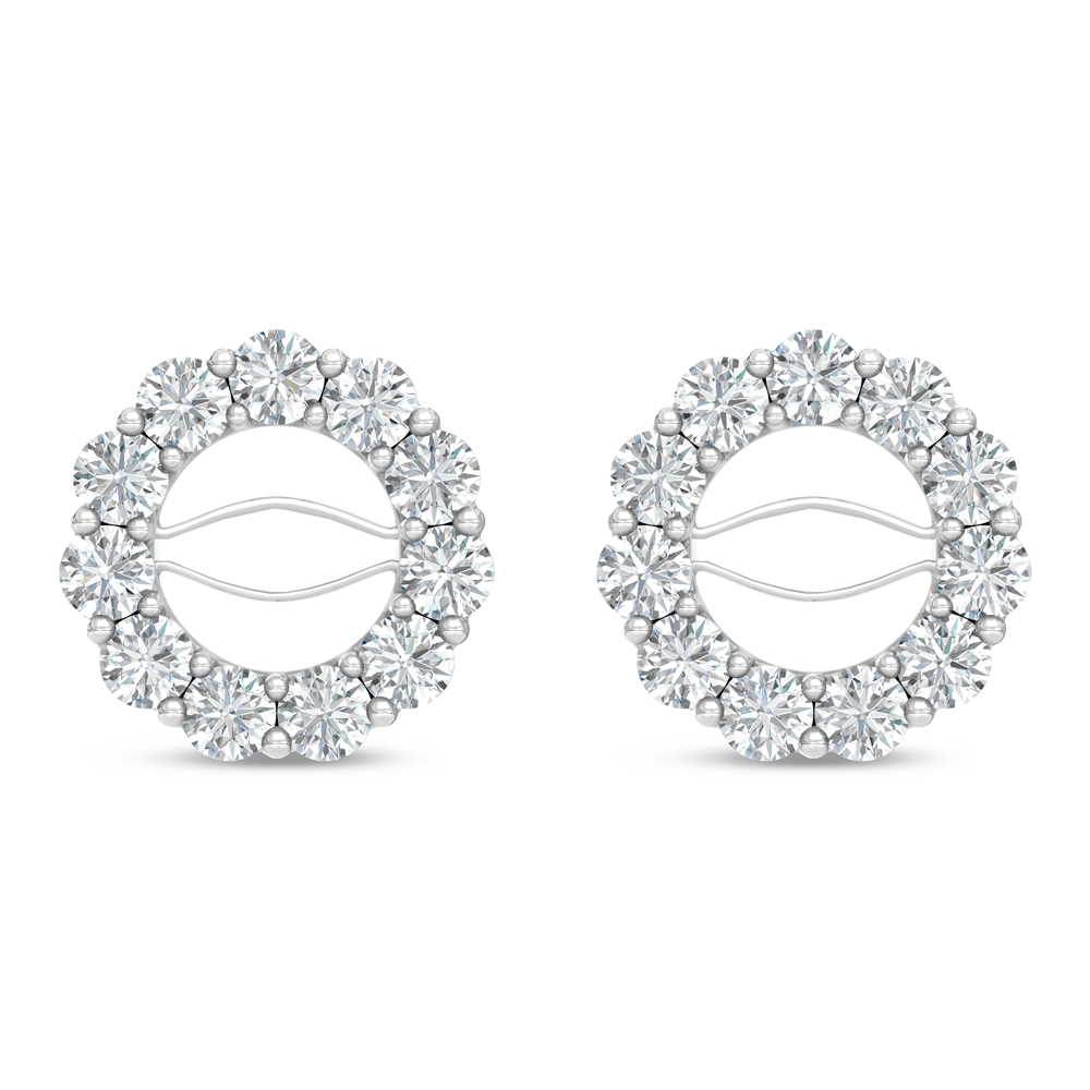 14K White Gold Lab Grown Diamond 1/2 Ct.Tw. Jacket Earrings