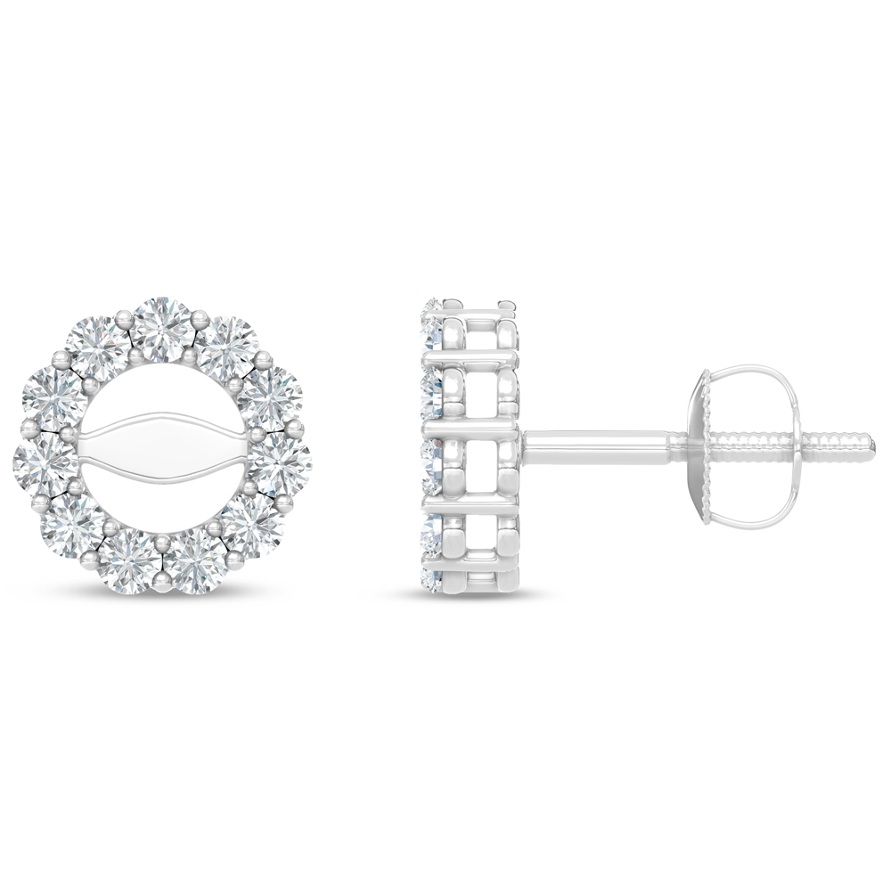 14K White Gold Lab Grown Diamond 1/2 Ct.Tw. Jacket Earrings