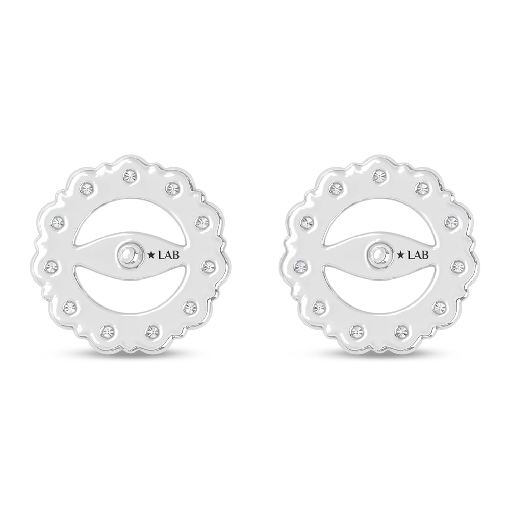 14K White Gold Lab Grown Diamond 1/2 Ct.Tw. Jacket Earrings