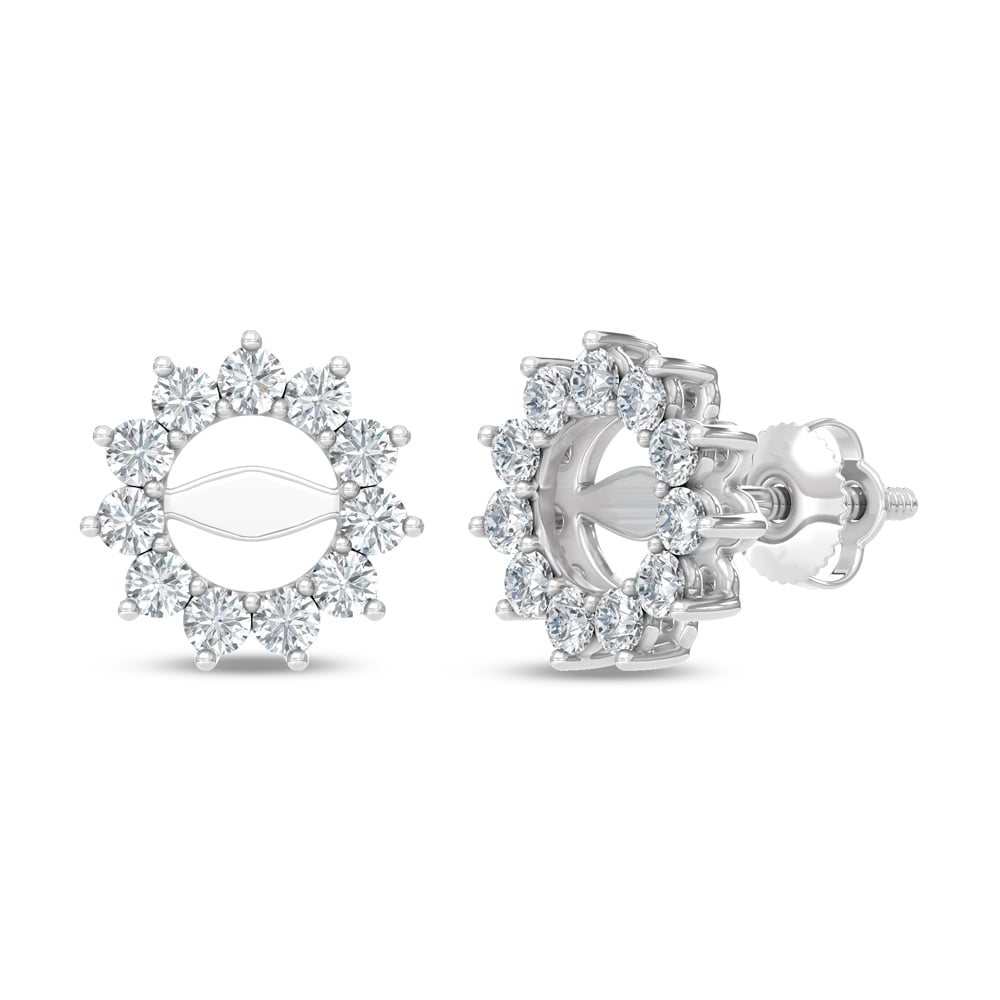 14K White Gold Lab Grown Diamond 1/2 Ct.Tw. Jacket Earrings