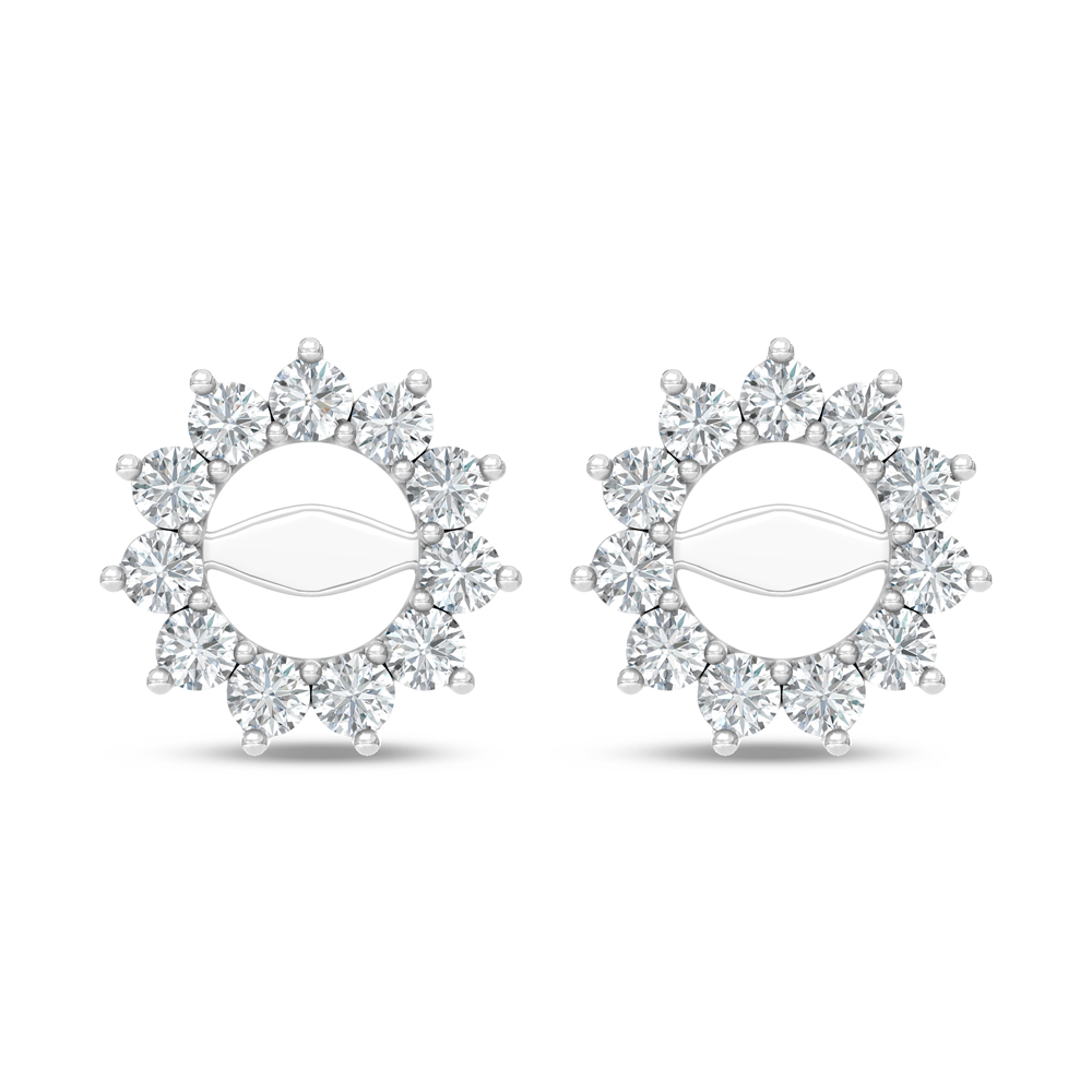 14K White Gold Lab Grown Diamond 1/2 Ct.Tw. Jacket Earrings