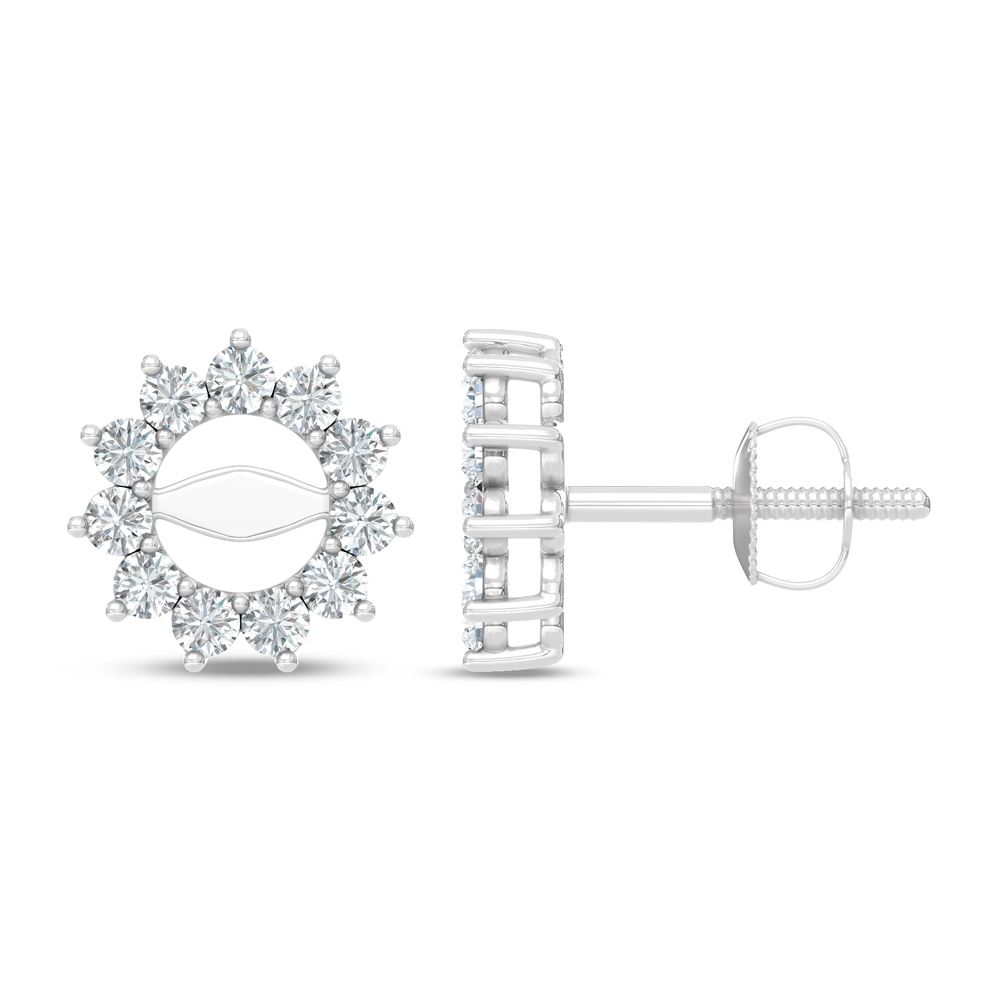 14K White Gold Lab Grown Diamond 1/2 Ct.Tw. Jacket Earrings