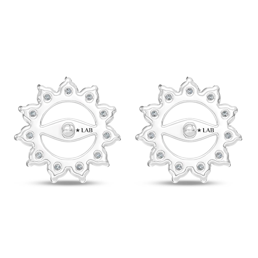 14K White Gold Lab Grown Diamond 1/2 Ct.Tw. Jacket Earrings