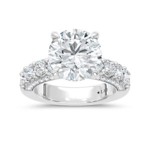 14K White Gold Lab Grown Diamond 6 7/8 Ct.Tw. Engagement Ring (Center 5ct)