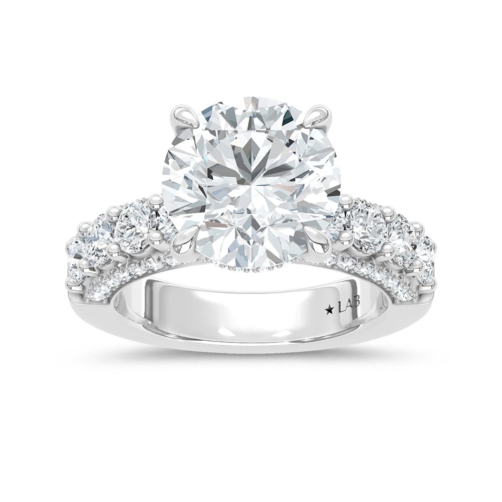 14K White Gold Lab Grown Diamond 6 7/8 Ct.Tw. Engagement Ring (Center 5ct)