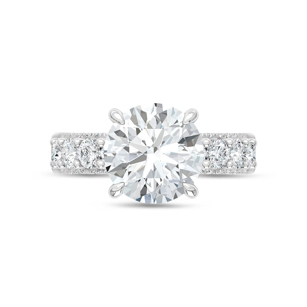 14K White Gold Lab Grown Diamond 6 7/8 Ct.Tw. Engagement Ring (Center 5ct)