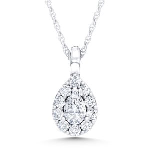 10K White Gold Lab Grown Diamond 1/4 Ct.Tw. Pear Pendant
