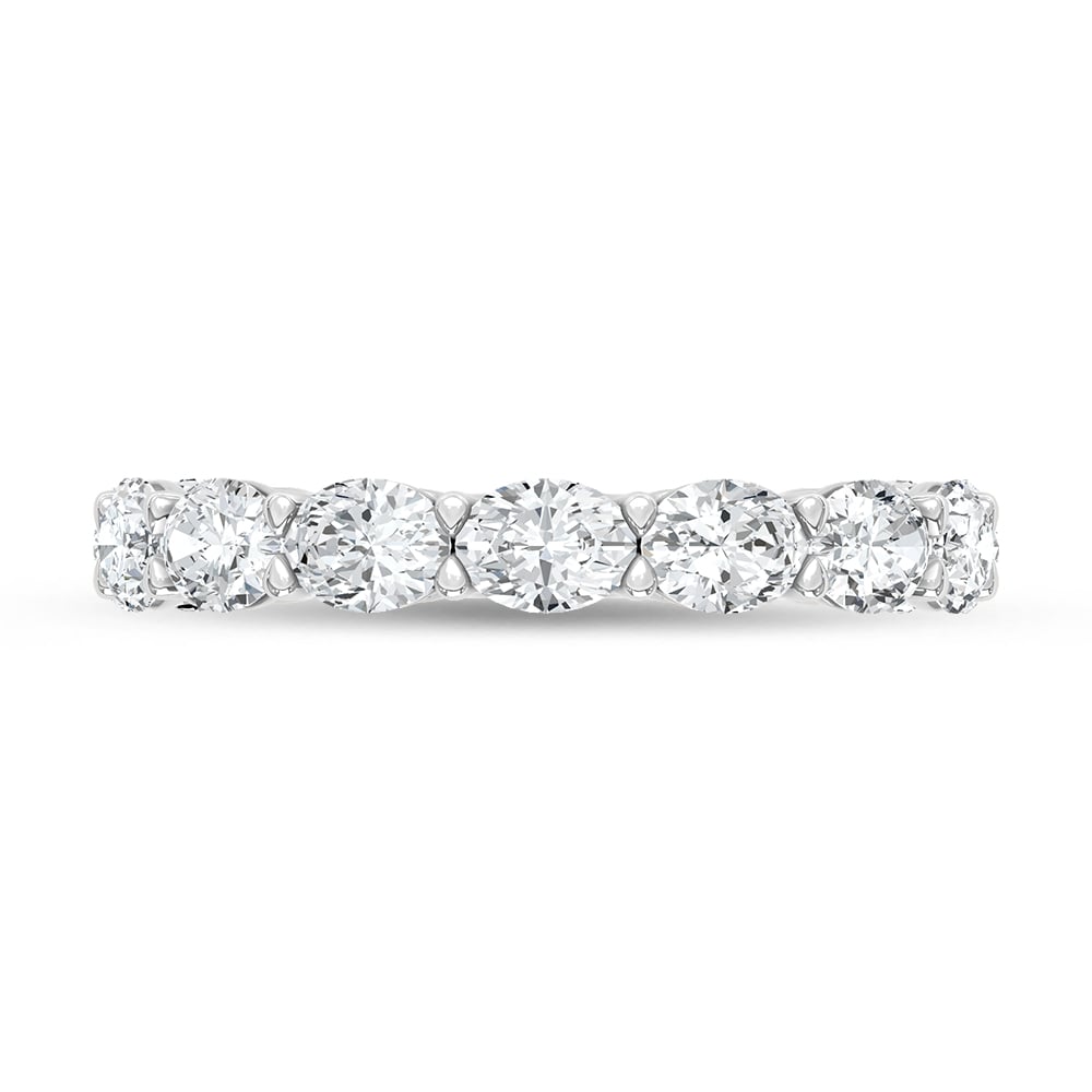 14K White Gold Lab Grown Diamond 2 1/5 Ct.Tw. Oval Shape East West Wedding Band