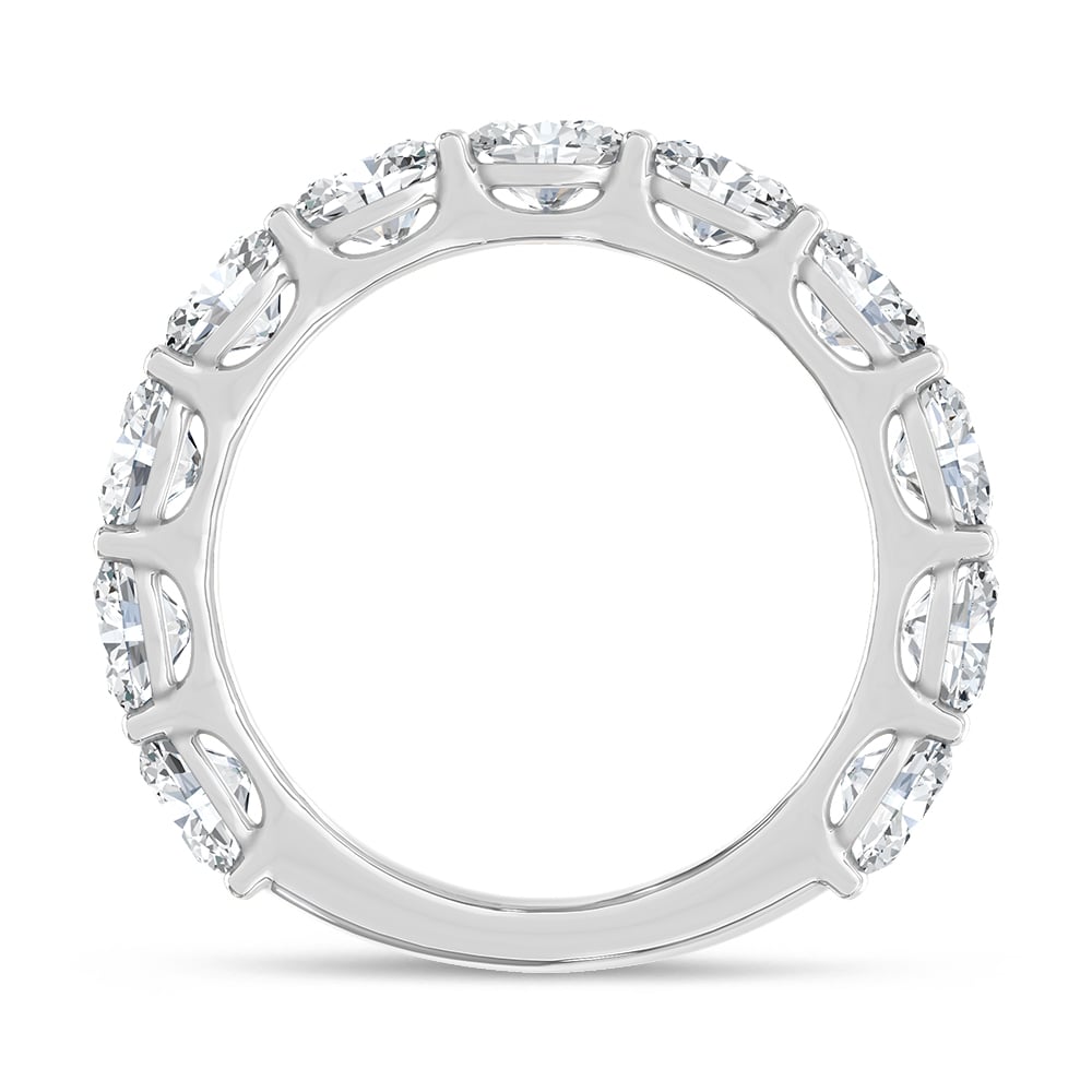 14K White Gold Lab Grown Diamond 2 1/5 Ct.Tw. Oval Shape East West Wedding Band