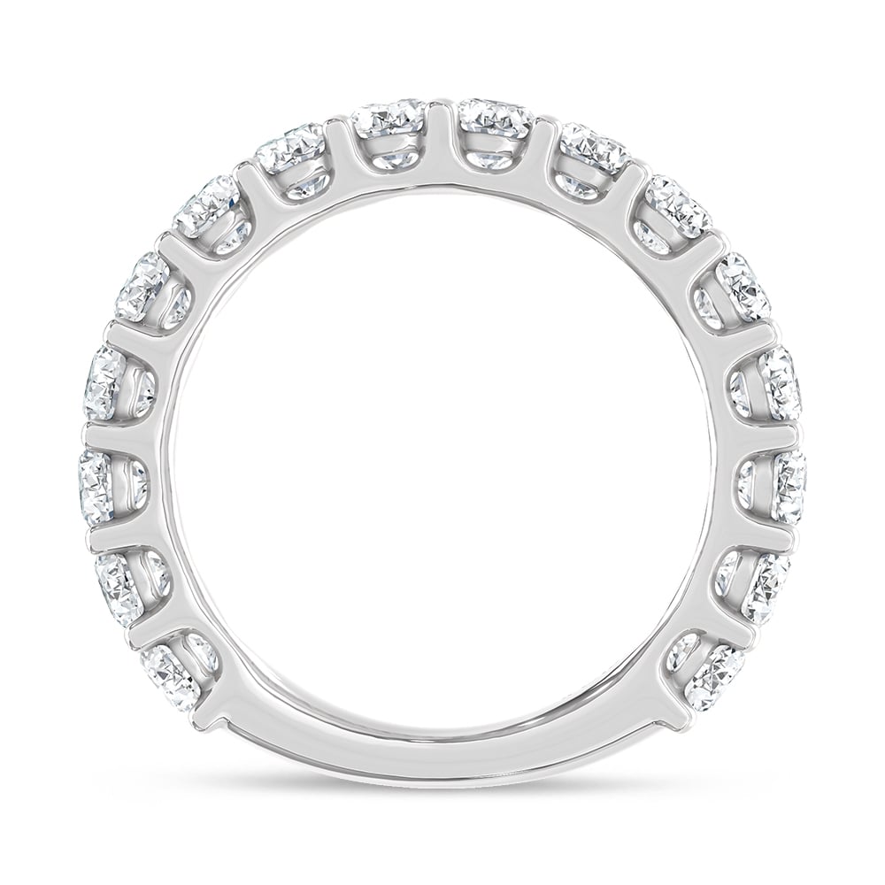 14K White Gold Lab Grown Diamond 3 1/5 Ct.Tw. Oval Shape North South Wedding Band