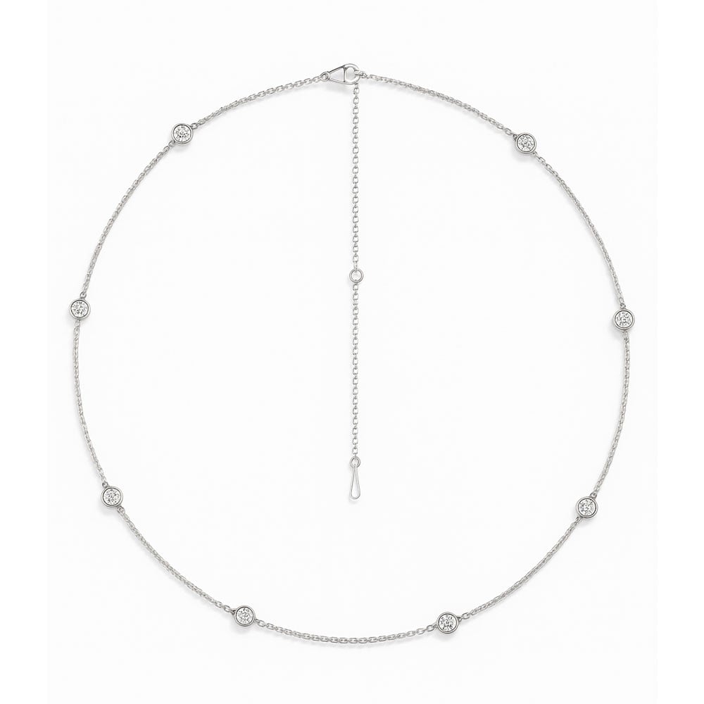 14K White Gold Lab Grown Diamond 1/4 Ct.Tw. Yard Chain Necklace (SIZE-16")