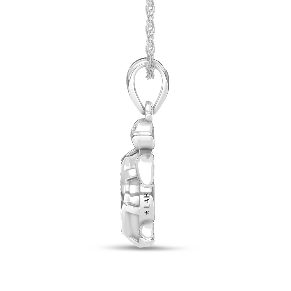 14K White Gold Lab Grown Diamond 1 Ct.Tw. Turtle Pendant