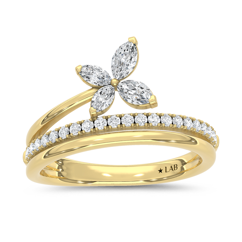 14K Yellow Gold Lab Grown Diamond 1/2 Ct.Tw. Fashion Ring