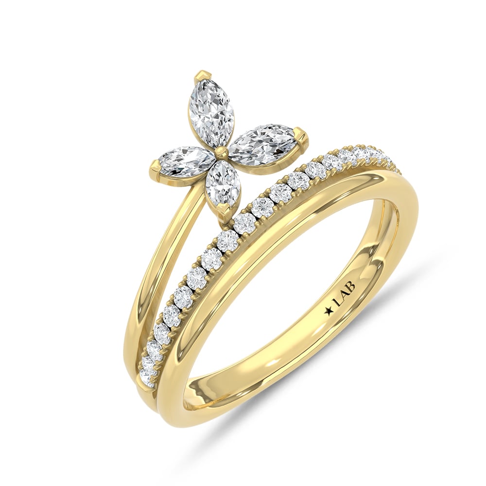 14K Yellow Gold Lab Grown Diamond 1/2 Ct.Tw. Fashion Ring