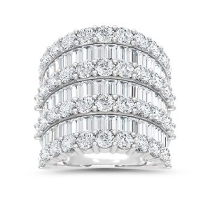 14K White Gold Lab Grown Diamond 6  Ct.Tw. Fashion Band