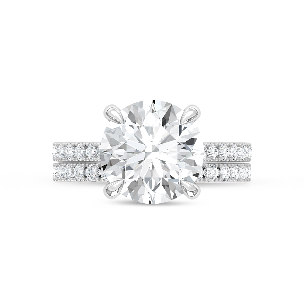 14K White Gold Lab Grown Diamond 4 Ct.Tw. Bridal Ring
