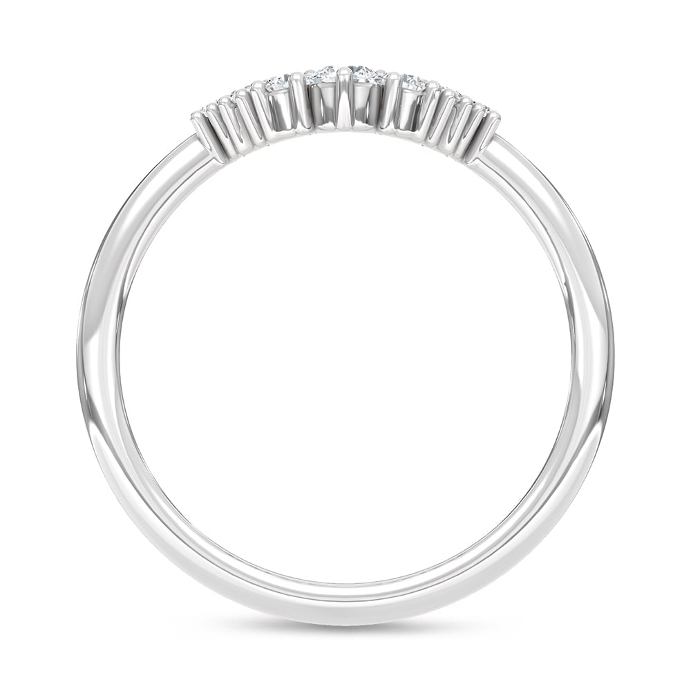 14K White Gold Lab Grown Diamond 1/6 Ct.Tw. Chevron Band