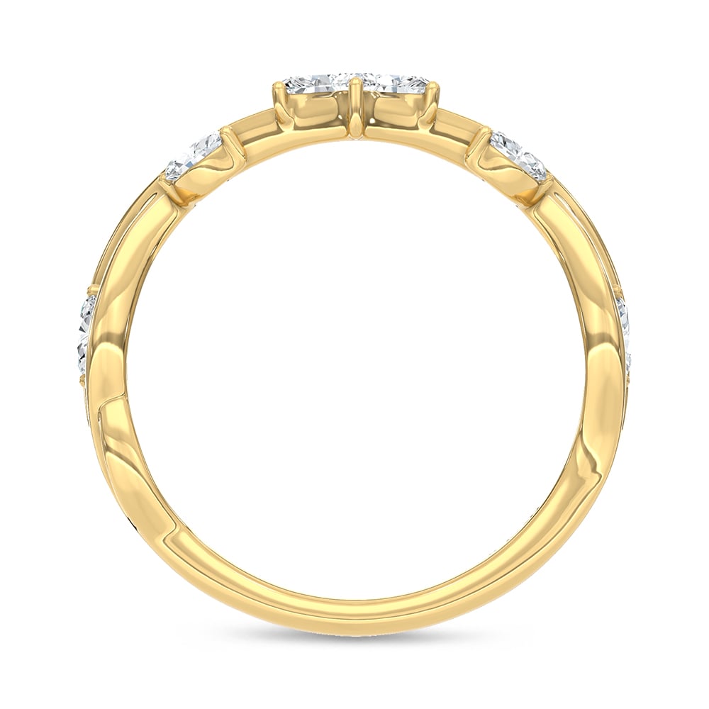 14K Yellow Gold Lab Grown Diamond 1/4 Ct.Tw. Chevron Band