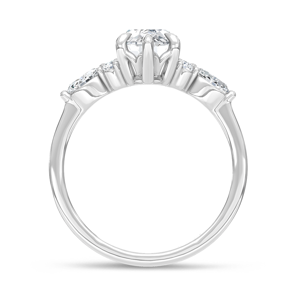 14K White Gold Lab Grown Diamond 1 3/4 Ct.Tw. Marquise Shape Engagement Ring