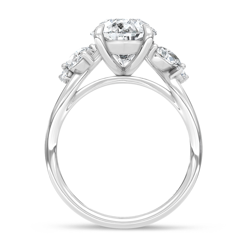 14K White Gold Lab Grown Diamond 2 1/3 Ct.Tw. Pear Shape Engagement Ring (Center 3 ct)