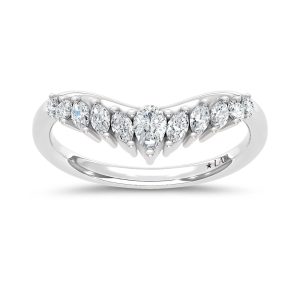 14K White Gold Lab Grown Diamond 3/8 Ct.Tw. Chevron Band