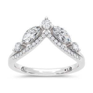 14K White Gold Lab Grown Diamond 3/4 Ct.Tw. Chevron Band