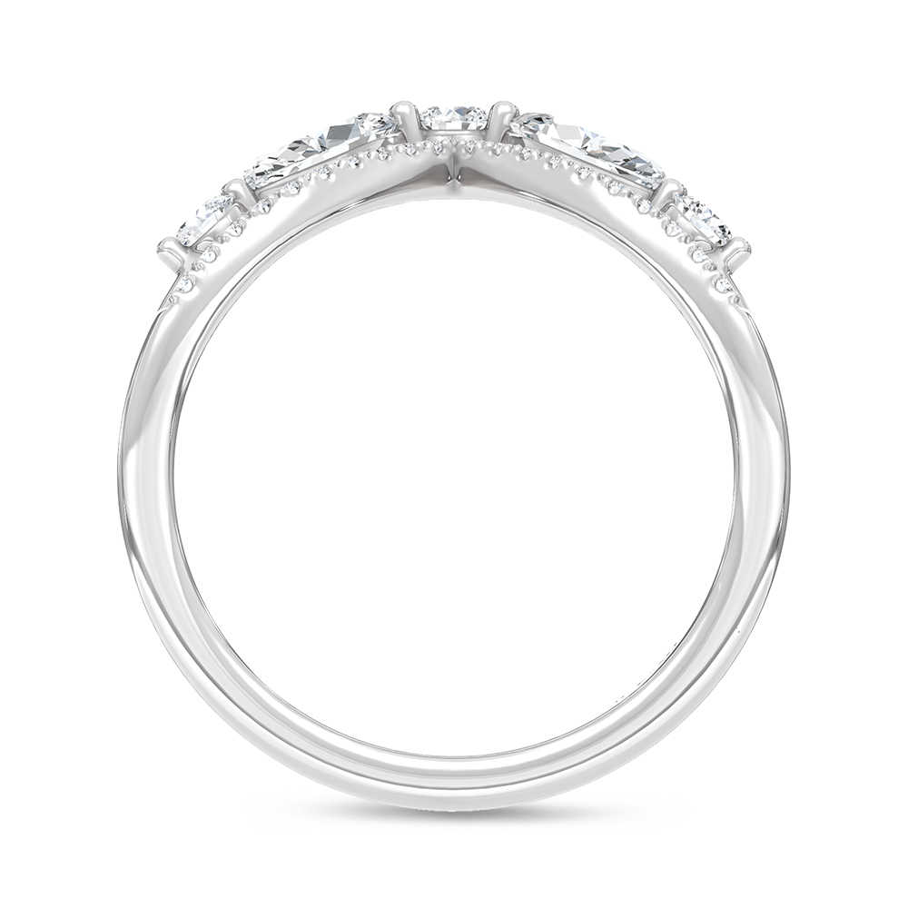 14K White Gold Lab Grown Diamond 3/4 Ct.Tw. Chevron Band