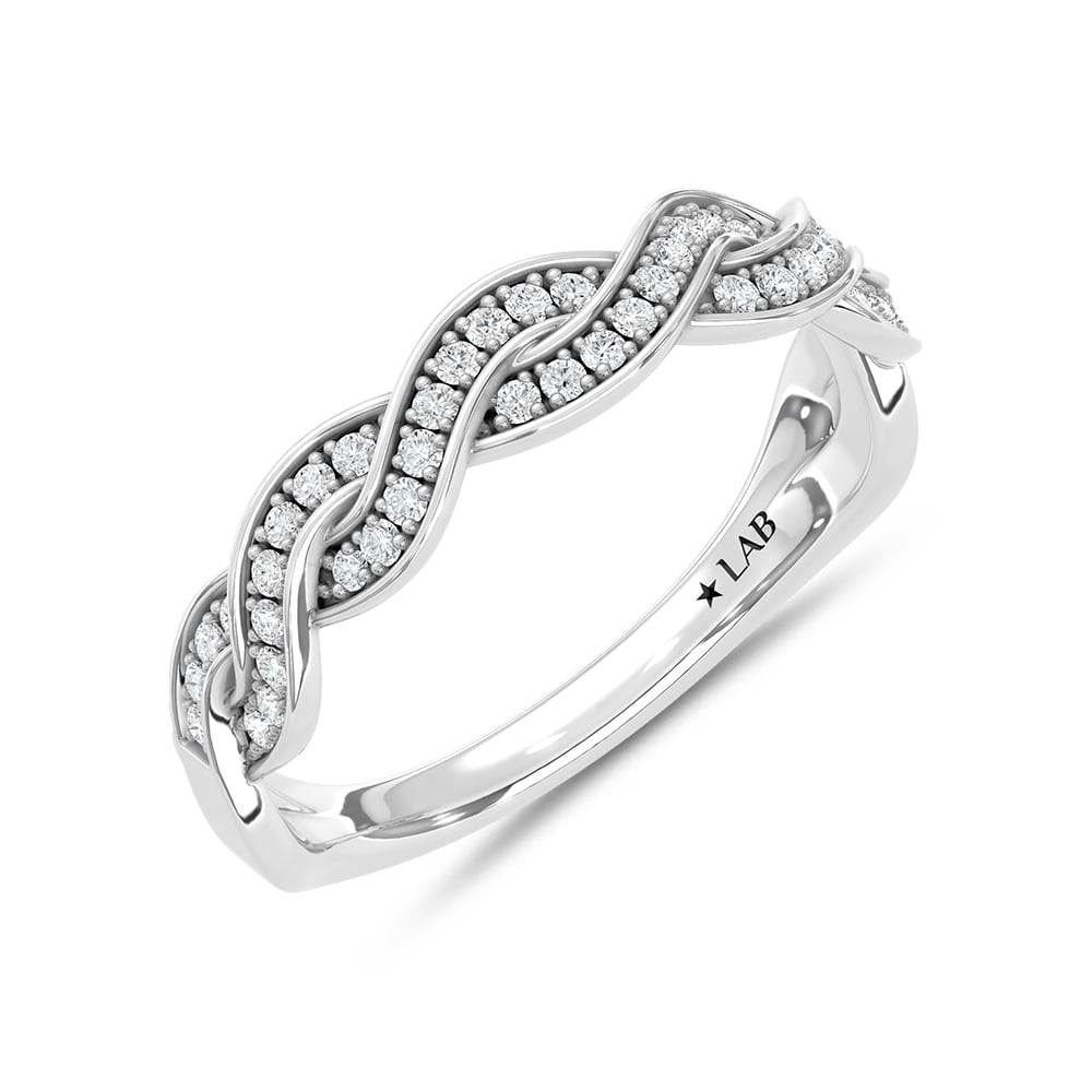 14K White Gold 1/5 Ct.Tw. Lab Grown Diamond Fashion Band
