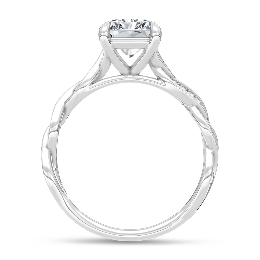 14K White Gold Lab Grown Diamond 2 1/5 Ct.Tw. Radiant Shape Twisted Shank Engagement Ring (Center 2 ctw)