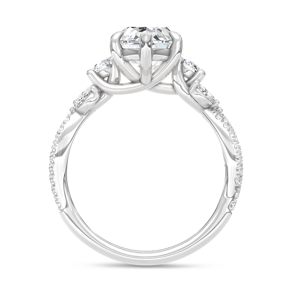 14K White Gold Lab Grown Diamond 2 1/2 Ct.Tw. Marquise Shape Engagement Ring