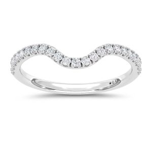 14K White Gold Lab Grown Round Diamond 1/4 Ct.Tw. Chevron Band