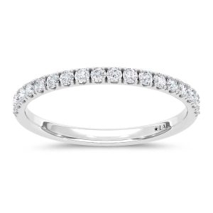 14K White Gold Lab Grown Round Diamond 1/4 Ct.Tw. Wedding Band