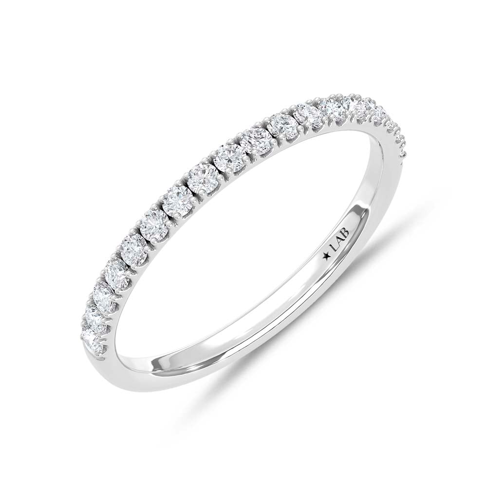 14K White Gold Lab Grown Round Diamond 1/4 Ct.Tw. Wedding Band