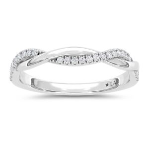 14K White Gold Lab Grown Round Diamond 1/10 Ct.Tw. Wedding Band