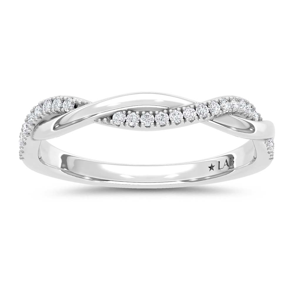 14K White Gold Lab Grown Round Diamond 1/10 Ct.Tw. Wedding Band