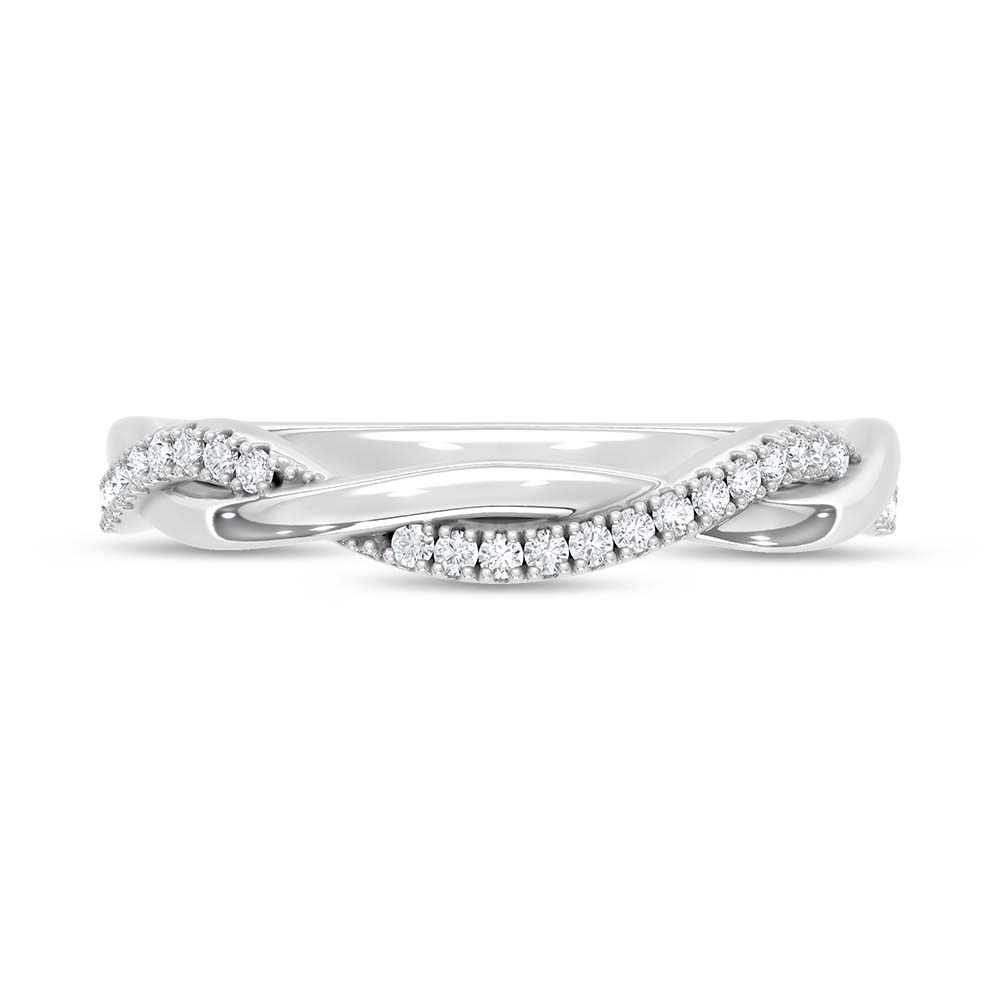 14K White Gold Lab Grown Round Diamond 1/10 Ct.Tw. Wedding Band