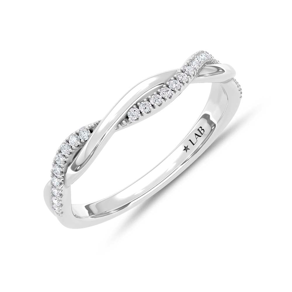 14K White Gold Lab Grown Round Diamond 1/10 Ct.Tw. Wedding Band