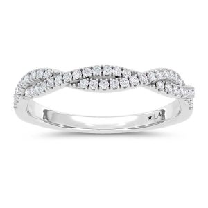 14K White Gold Lab Grown Round Diamond 1/5 Ct.Tw. Wedding Band