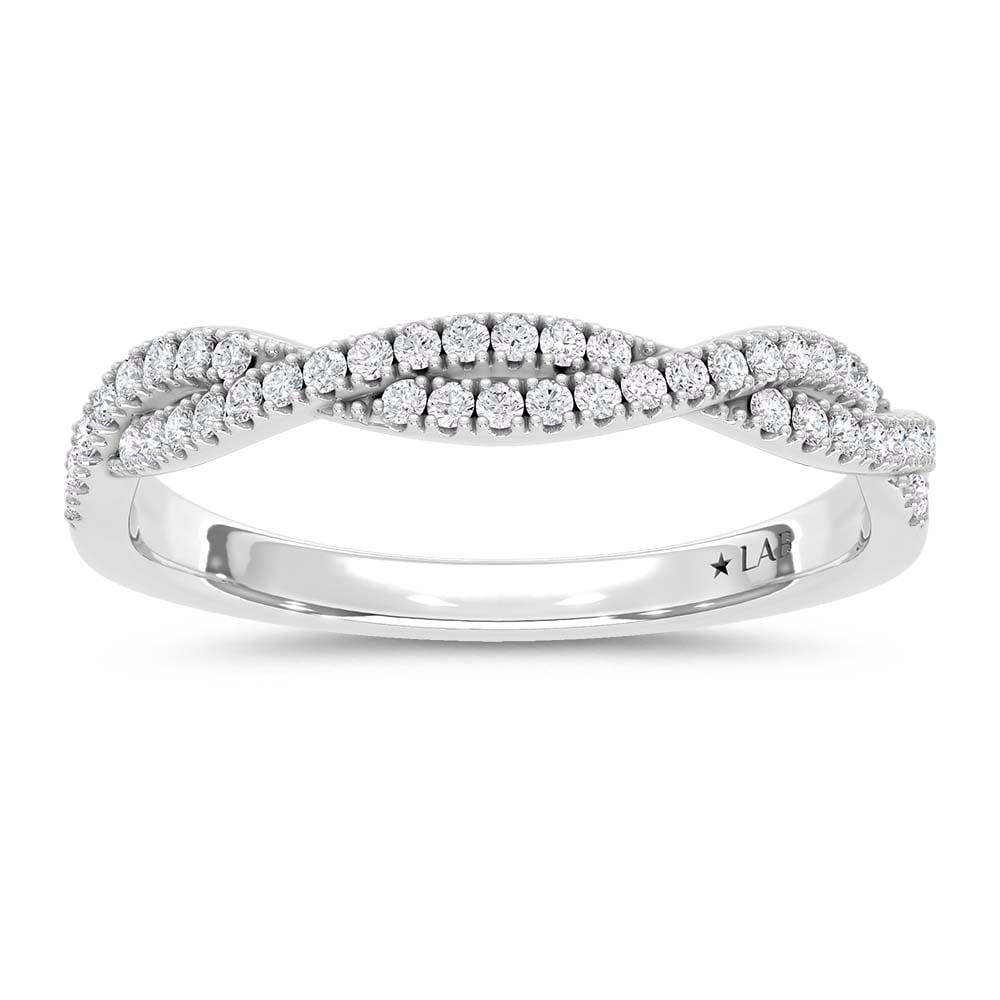 14K White Gold Lab Grown Round Diamond 1/5 Ct.Tw. Wedding Band