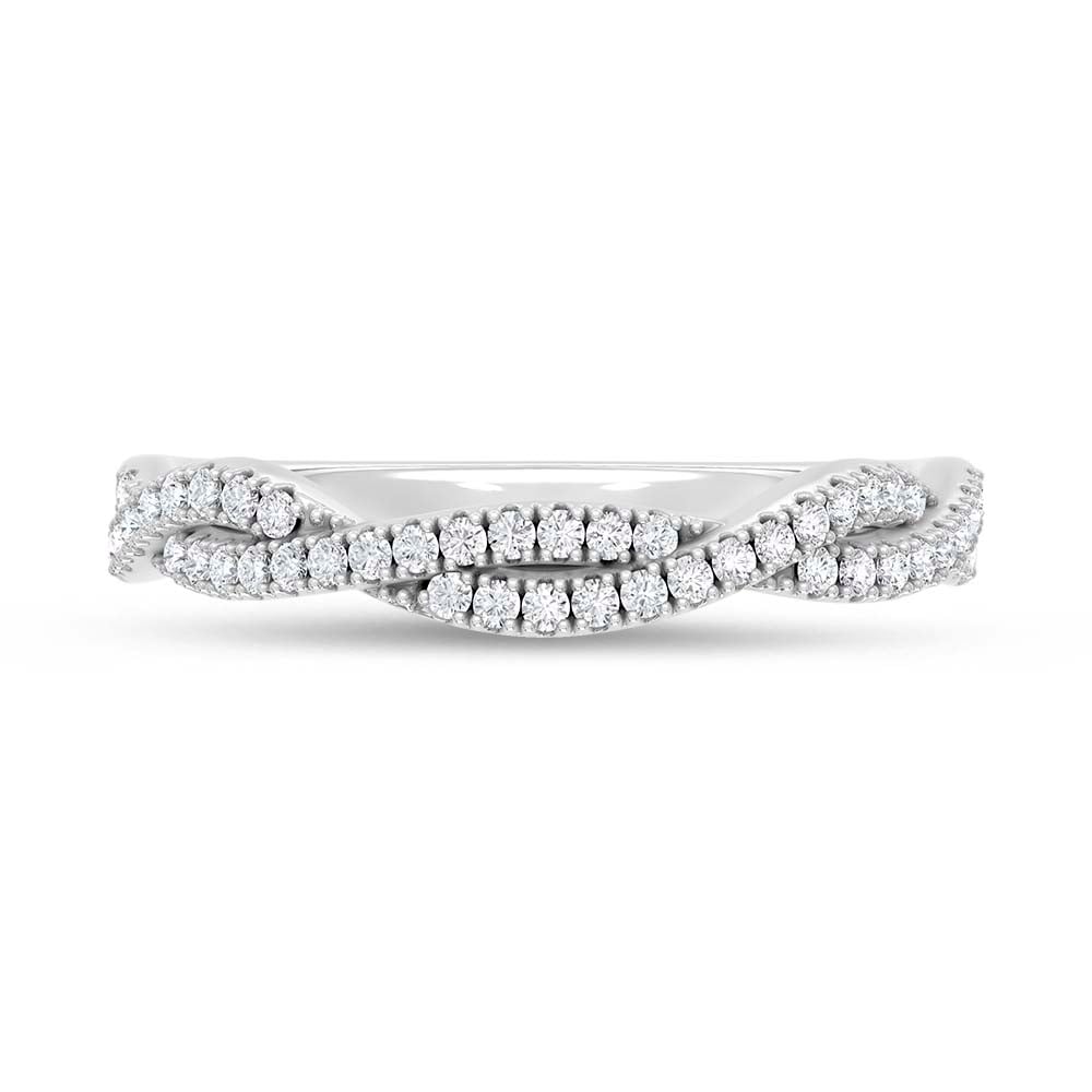 14K White Gold Lab Grown Round Diamond 1/5 Ct.Tw. Wedding Band