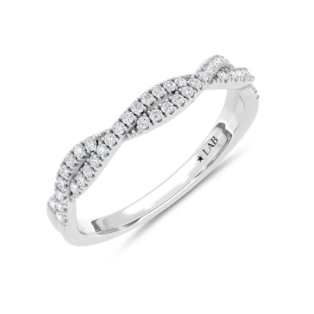 14K White Gold Lab Grown Round Diamond 1/5 Ct.Tw. Wedding Band