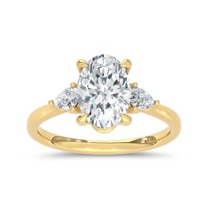 14K Yellow Gold Lab Grown Diamond 2 1/4 Ct.Tw. Oval Shape Engagement Ring