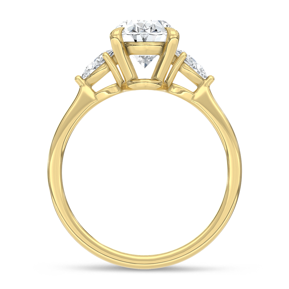 14K Yellow Gold Lab Grown Diamond 2 1/4 Ct.Tw. Oval Shape Engagement Ring