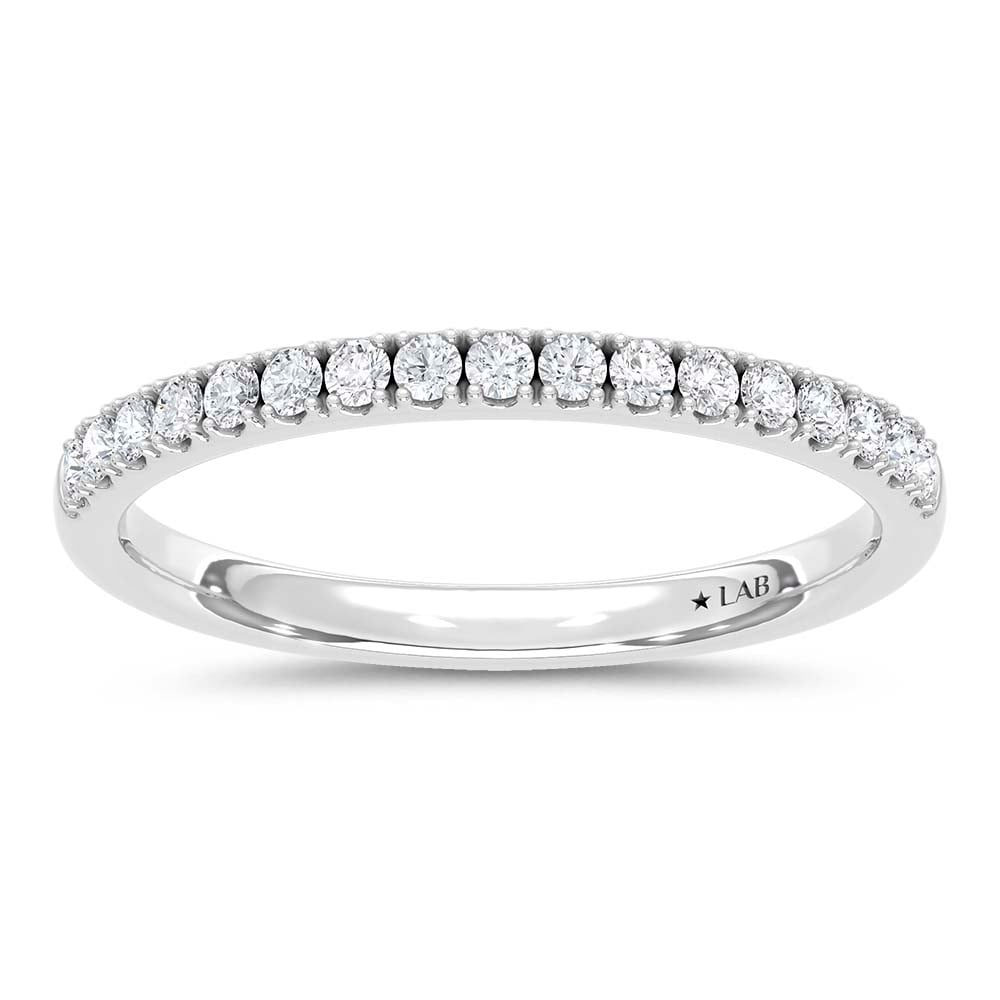 14K White Gold Lab Grown Round Diamond 1/4 Ct.Tw. Wedding Band